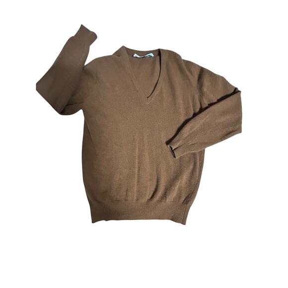 PRINGLE Solid V-Neck Wool Knit Sweater Size 36/92 (s/m) Fisherman Lagenlook - Picture 1 of 7